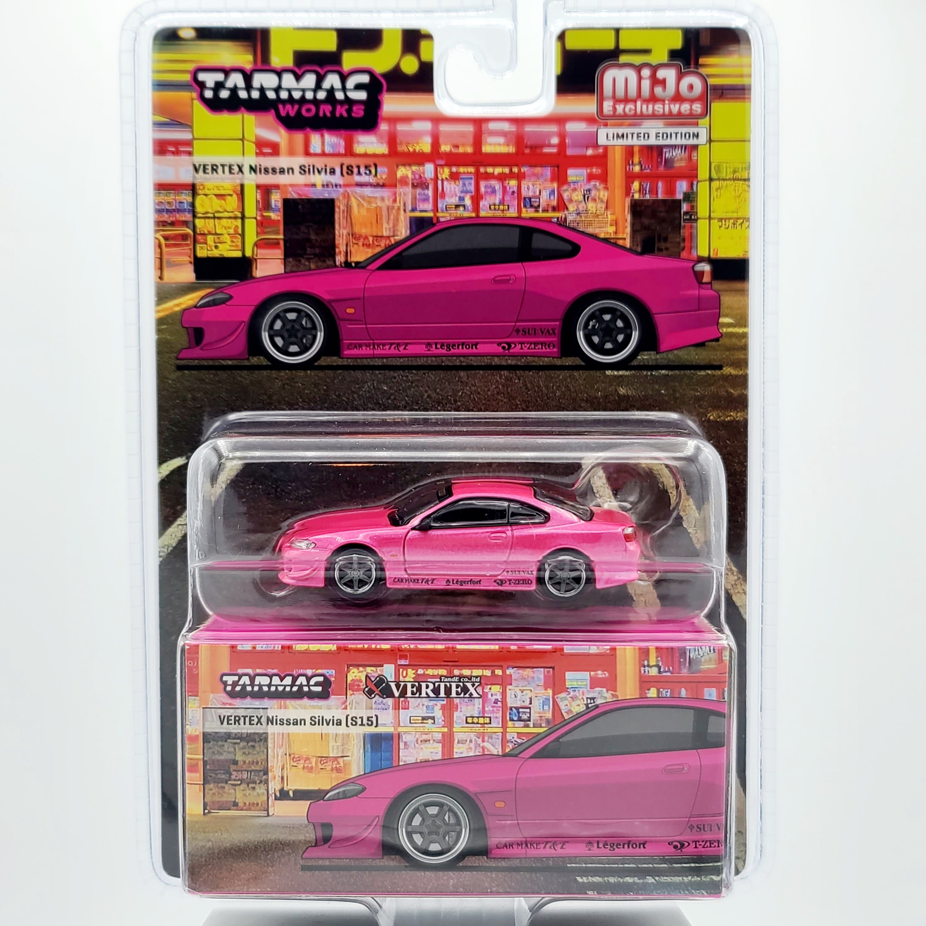 Tarmac Works Vertex Nissan Silvia S15 - 1:64, Pink Metallic (2024 MiJo Exclusives - Limited Edition)